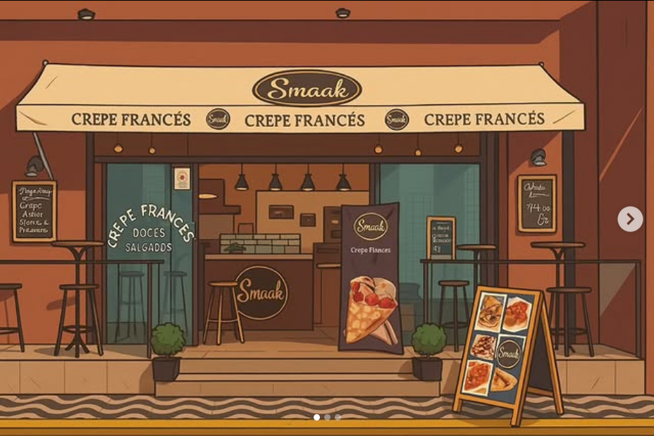 Fachada da Smaak Creperia